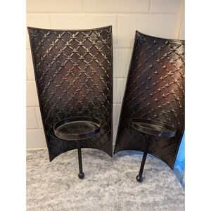 Made In India Metal Sconce Candle Holders set 14"X6"